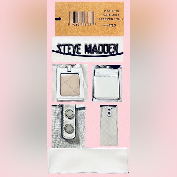 NWT Steve Madden Bparker Logo 2 bags Wristlet Satchel Crossbody ID card Holder - Picture 4 of 4